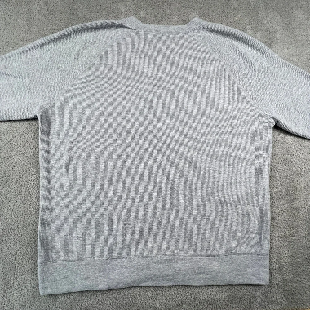 Banana Republic Sweatshirt Mens XL Gray Waffle Knit Raglan Pullover Casual‎